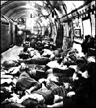 People take shelter from bombs in the London Underground, 1944