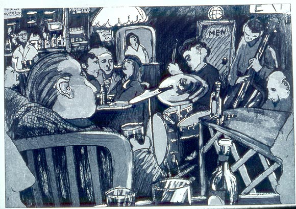 "Cobb's Bar" 1975, Intaglio by Stephen Goodfellow